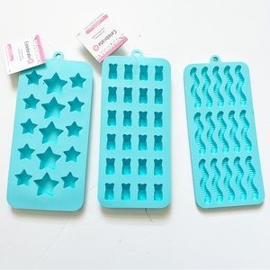 Silicone mini candy molds stars worms gummy bears